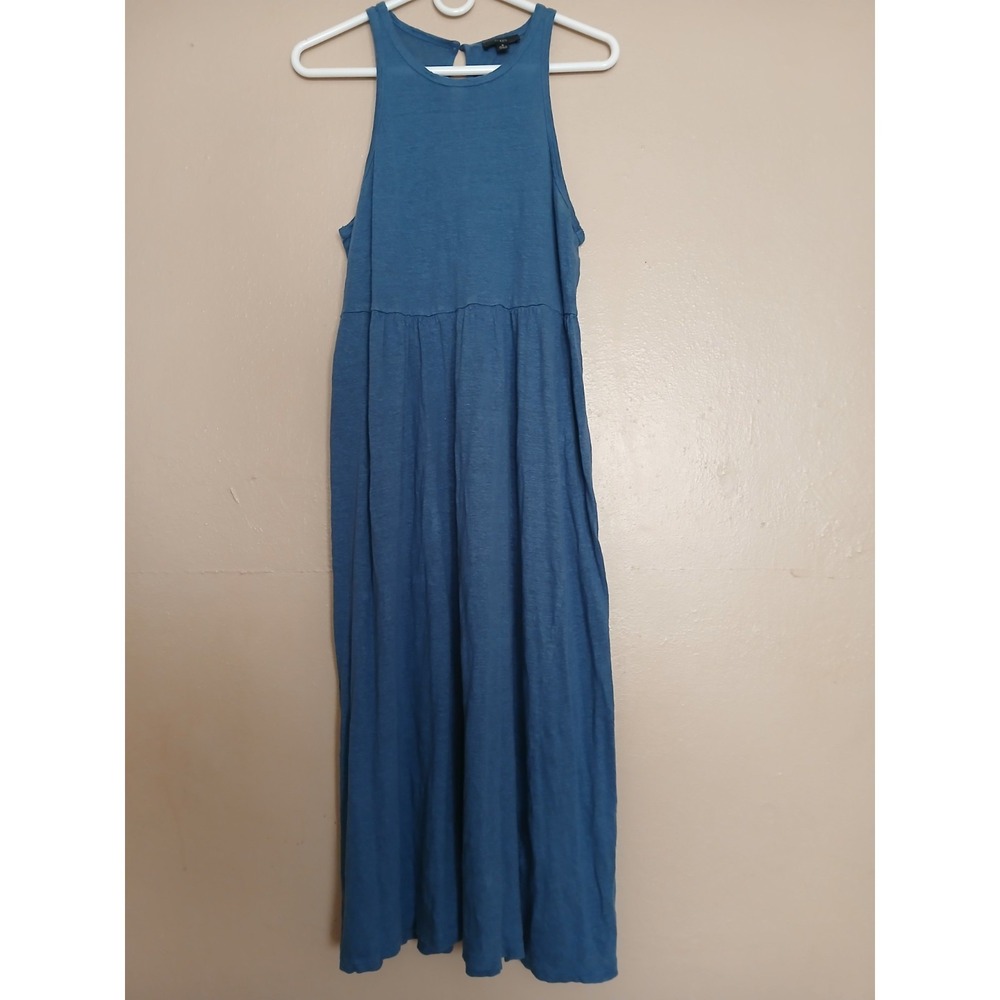 J Crew Dress Small Midi 100 Linen Knit Cottage Peasant Bohemian Boho Beach